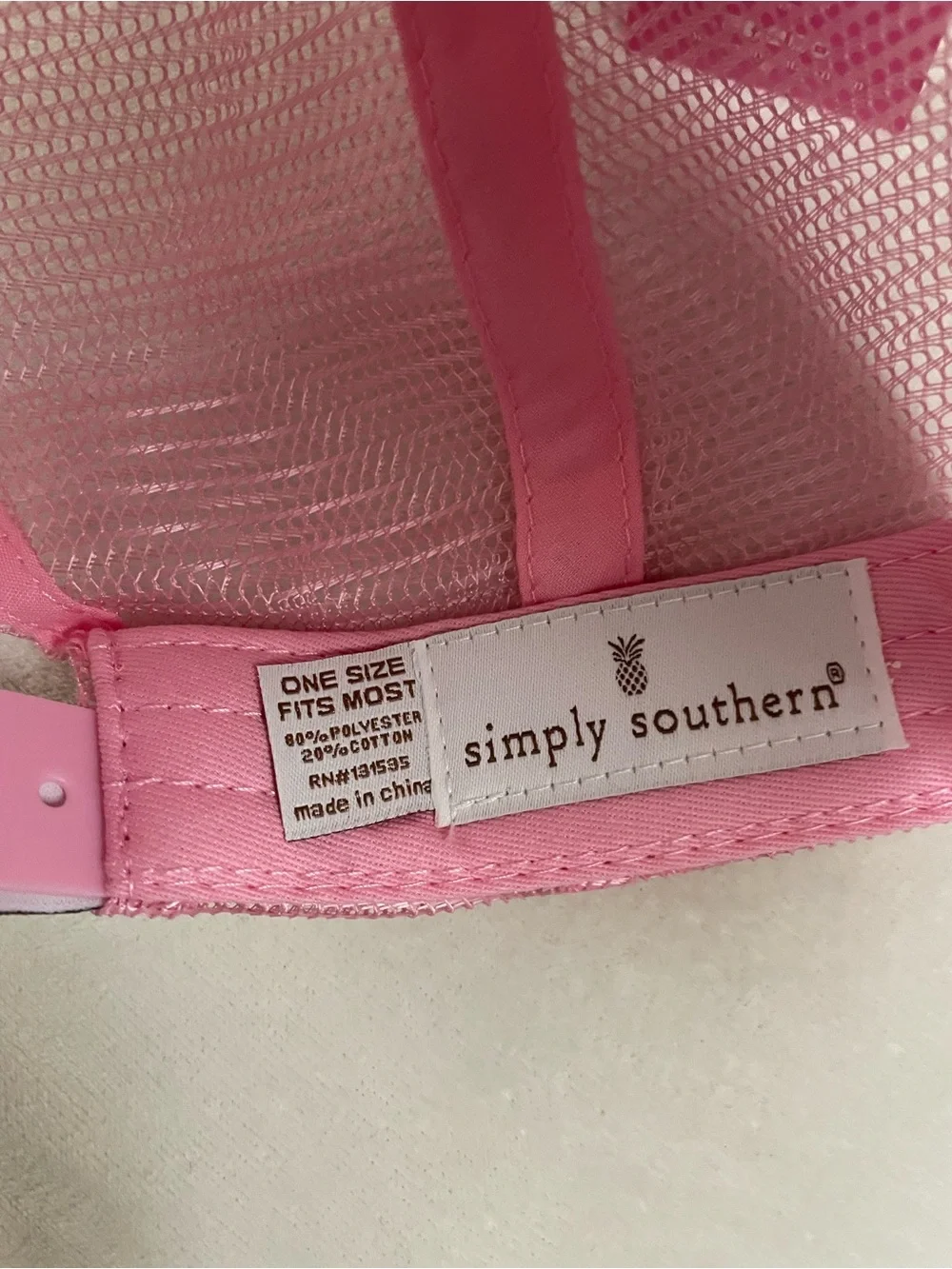 Simply Southern NWT Pink 'Good Vibes' Floral Trucker Hat